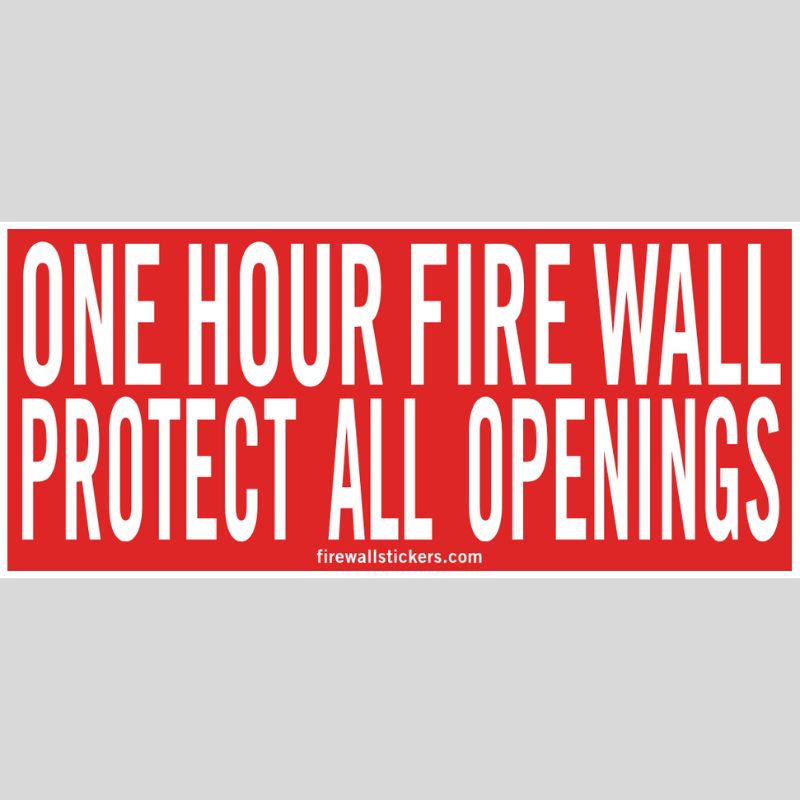 One Hour Fire Rated Wall Label. Roll of 50