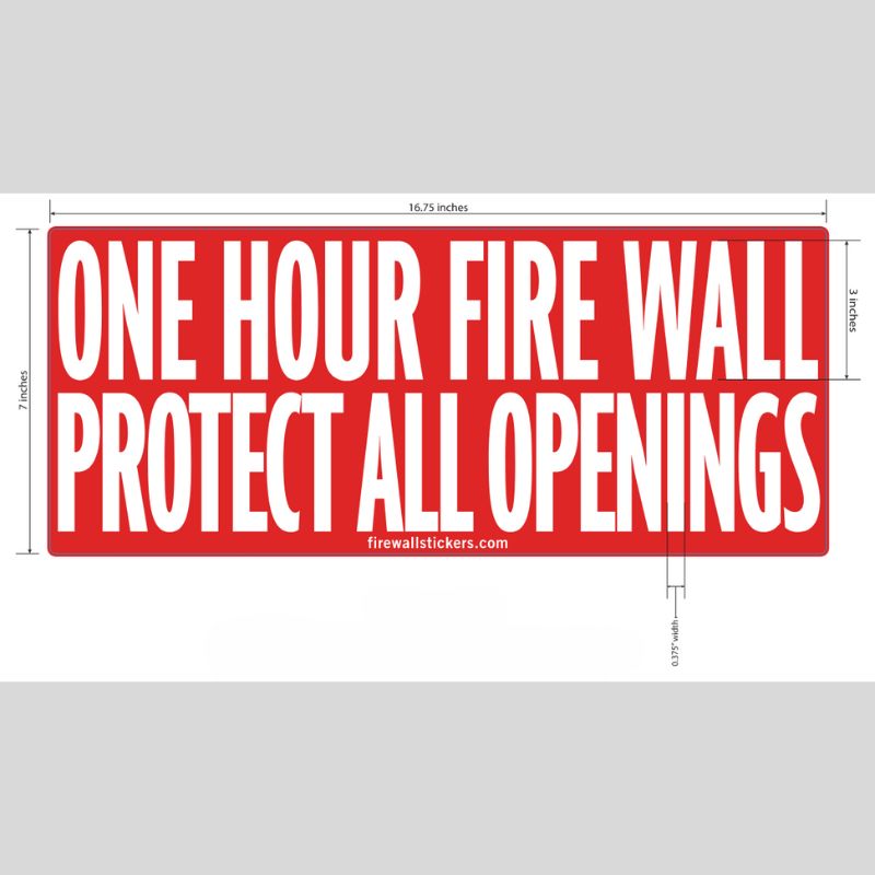 One Hour Fire Rated Wall Label. Roll of 50